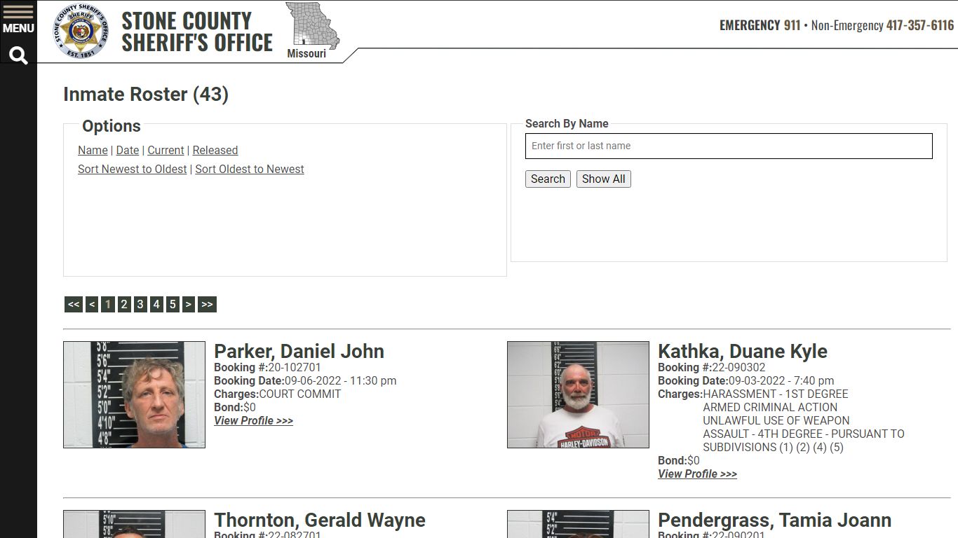 Inmate Roster - Current Inmates Booking Date Descending - Stone County ...